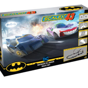 SCALEXTRIC "SCALEX43 BATMAN V' JOKER", 1/43, INC 2 CARS & 565CM OF TRACK F1003 HC_OZ