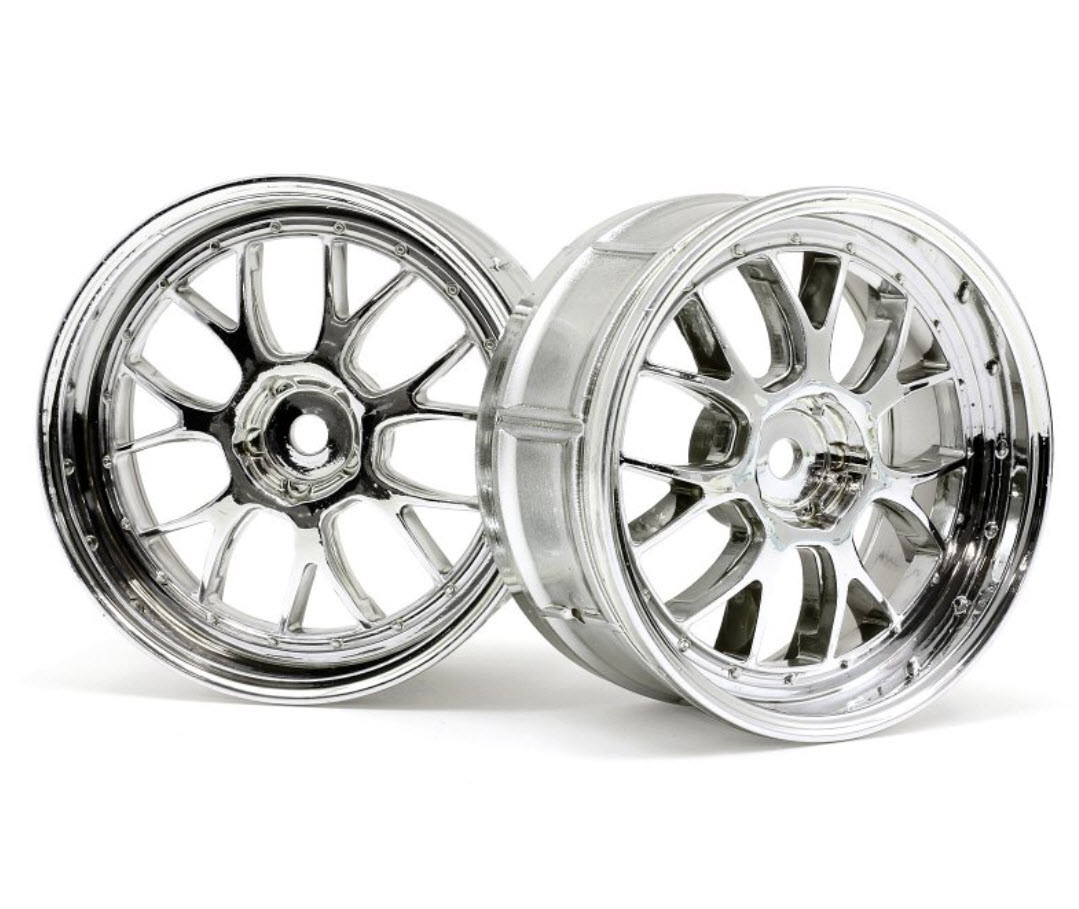 HPI 1/10 LP29 LM-R WHEEL CHROME 3MM OFFSET 12MM HEX, (2 PCS) 33459, HC_OZ
