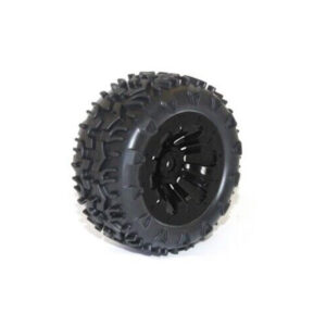 VRX RIVER HOBBY 1/10 TYRE & RIM, BLACK 12MM HEX, 2PC FTX-6310  RH10138B HC_OZ