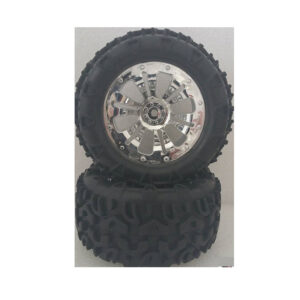 VRX RIVER HOBBY 1/10 TYRE & RIM, CHROME, 12MM HEX, 2PC RH10138 HC_OZ