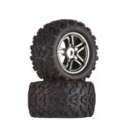 TRAXXAS 1/10 TYRE & WHEELS BLACK CHROME, 17MM 2PC 4983A HC_OZ