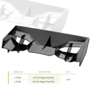 LOUISE 1/8 BUGGY/TRUGGY HIGH DOWNFORCE PERFORMANCE WING - BLACK, LT224, HC_OZ