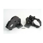 TRAXXAS GEARBOX HALVES (L&R), BLACK W/ IDLER GEAR SHAFT, 3691, HC_OZ
