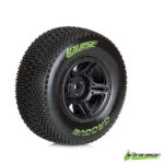 LOUISE 1/10 SC-GROOVE 2.2"x3.0" SOFT,BLACK RIM, 12MM, FRONT 2PC, L-T3146SBTF