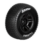 LOUISE 1/10 SC-TURBO 2.2"x3.0" SOFT, BLACK RIM, 12MM, FRONT 2PC  LT3147SBTF
