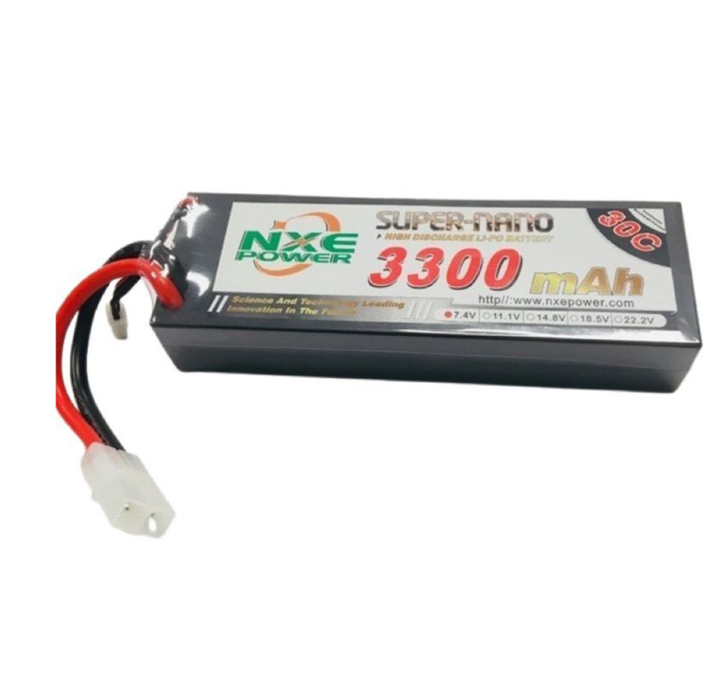NXE POWER 7.4V 2S, 3300MAH 30C HARD CASE W/TAMIYA PLUG, 3300HC302TAM, HC_OZ