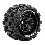 LOUISE 1/8 MT-MCROSS TYRES ON BLACK SPOKE RIMS, 3.8",17MM, 2PC, LT3276BH, HC_OZ