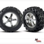 TRAXXAS 1/10 TYRES & WHEELS ASSEM, CHROME, 14MM HEX  2PC, 4973R HC_OZ