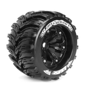 LOUISE 1/8 CYCLONE MOUNTED ON BLACK WHEEL, 3.8", 1/2 OFFSET, 17MM, 2PC, LT3220BH, HC_OZ