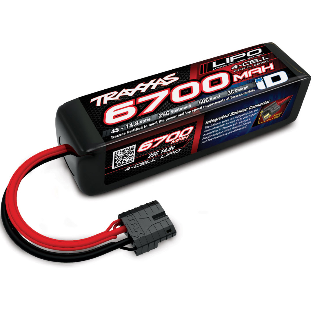 TRAXXAS 14.8V 4S 6700MAH 25C ID LIPO, FOR X-MAXX, 2890X HC_OZ