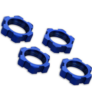 TRAXXAS WHEEL NUTS, SPLINED, 17MM, SERRATED, BLUE-ANODIZED 4PC 7758, HC_OZ