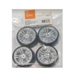 TEAM MAGIC 1:10 DRIFT TYRE & WHEEL SET, 5 SPOKE, FOG SILVER, 4PC, 503302FS HC_OZ