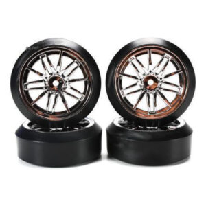 TEAM MAGIC 1:10 KF STARLIGHT WHEEL & TYRE DRIFT SET, 45°, SILVER 4PC TMK7624SH  HC_OZ