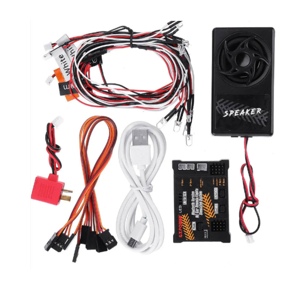 GT POWER BLUETOOTH CAR ENGINE SOUND BOX & 12 LIGHTS, 58 SOUND EFFECTS, GT-BLUETOOTH-ENG-LIGHTS HC_OZ