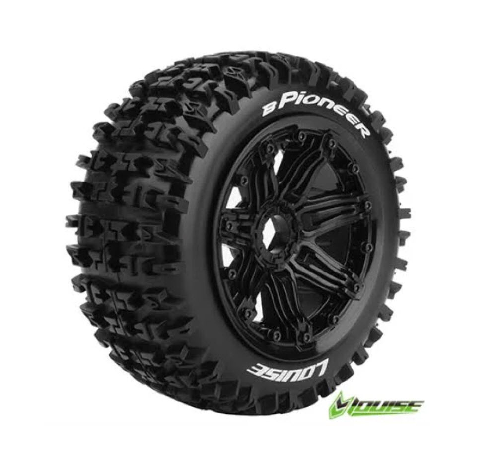 LOUISE 1/5 B-PIONEER, FRONT WHEEL & TYRE, 24MM HEX, 2PC, LT-3267B HC_OZ