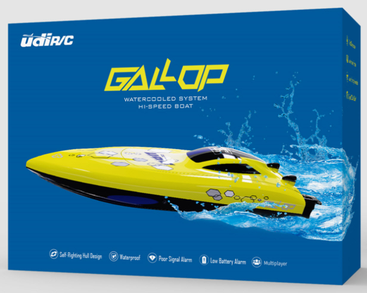 UDI GALLOP RC SPEED BOAT, 25KM/H, 34.5CM, WATER COOLED, RTR, UDI008, HC_OZ - Image 2