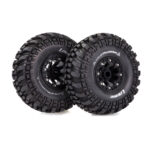 LOUISE 1/10 CR-CHAMP SUPER SOFT CRAWLER TYRE 2.2", BLACK SPOKE RIM, 12MM,  2PC, LT3236VB, HC_OZ