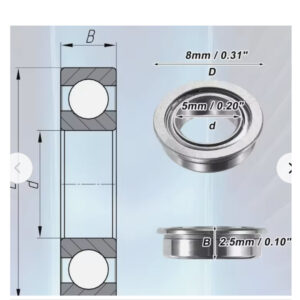 PLAIG BEARINGS 5X8X2.5MM FLANGED RUBBER SEALED 1PC MF85ZZ HC_OZ