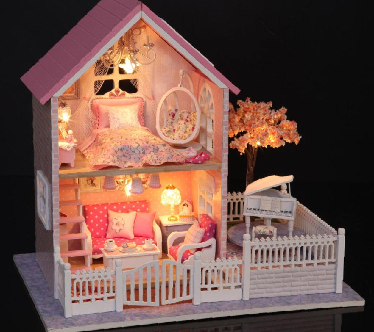 CUTE ROOM DIY MINIATURE HOUSE KIT "PINK CHERRY BLOSSOMS", 1:24, A036-A, HC_OZ - Image 2