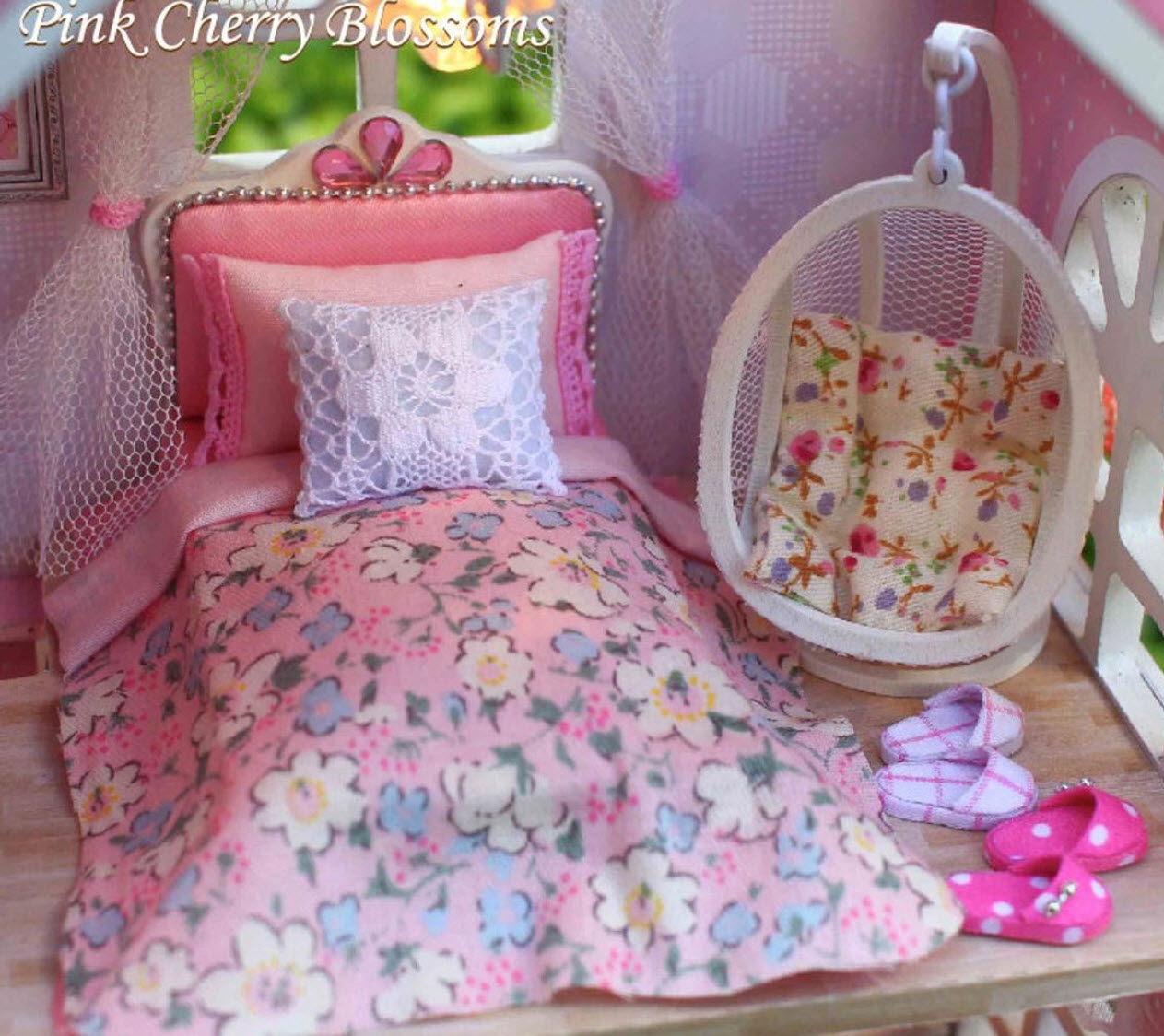 CUTE ROOM DIY MINIATURE HOUSE KIT "PINK CHERRY BLOSSOMS", 1:24, A036-A, HC_OZ - Image 4